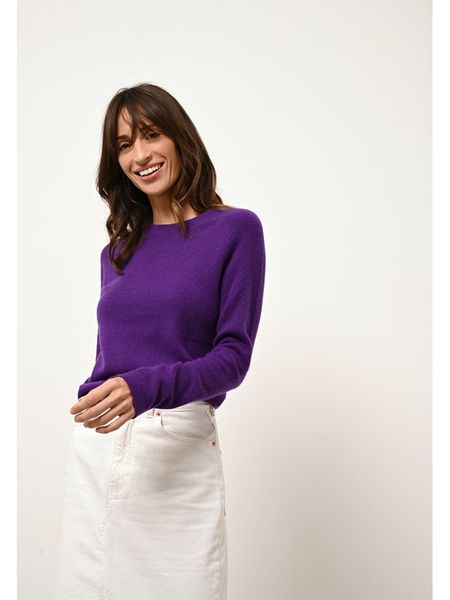 Just Cashmere Kaszmirowy sweter "Rebecca" w kolorze fioletowym rozmiar: M. Różowe swetry Just Cashmere, m, bez wzorów, z kaszmiru, bez ramiączek. Za 358.48 zł.