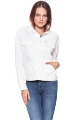 DAMSKA KURTKA JEANSOWA WRANGLER RETRO JACKET WHITE DAMAGED W415DM12Q. Białe kurtki Wrangler, s, bez wzorów, z jeansu, retro, bez kaptura. Za 189.99 zł.