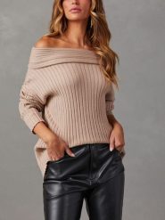 LA Angels Sweter w kolorze jasnobrązowym rozmiar: XL. Brązowe swetry LA Angels, xl, bez wzorów, prążkowane, bez ramiączek. Za 154.43 zł.