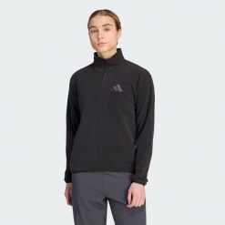 Bluza polarowa z suwakiem do połowy długości Terrex Multi Essentials. Czarne bluzy bez kaptura adidas, l, bez wzorów, z materiału, bez kaptura, trekkingowe. Za 179.00 zł.