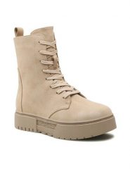 Jenny Fairy Trzewiki WS5895-04 Beżowy. Brązowe botki Jenny Fairy, bez wzorów, z materiału, bez obcasa, na płaskiej podeszwie, bez zapięcia. Za 129.99 zł.