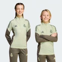 Bluza treningowa Real Madryt Tiro 25 Competition. Zielone bluzy adidas, bez wzorów, z dresówki, bez kaptura, do piłki nożnej. Za 279.00 zł.