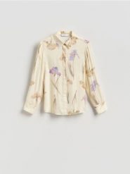 Wiskozowa koszula w kwiaty - wielobarwny. Koszule Reserved, l, bez wzorów, z wiskozy, bez kołnierzyka, bez ramiączek. Za 129.99 zł.