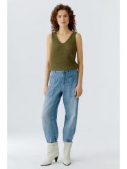 Oui Top w kolorze khaki rozmiar: 40. Brązowe topy Oui, bez wzorów, bez kołnierzyka, bez ramiączek. Za 144.95 zł.