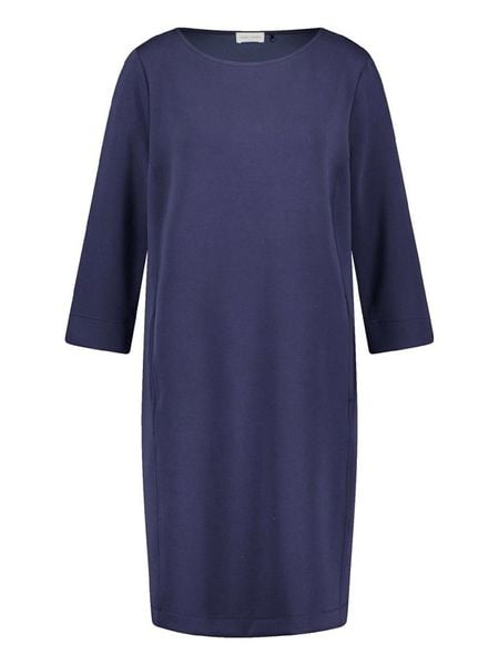 Gerry Weber Sukienka w kolorze granatowym rozmiar: 46. Niebieskie sukienki Gerry Weber, na co dzień, bez wzorów, bez kołnierzyka, bez ramiączek, midi, proste. Za 153.34 zł.