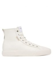 Calvin Klein Trampki Vulc Lace Up Hightop Lth HW0HW03076 Biały. Białe trampki Calvin Klein, bez wzorów, ze skóry, bez zapięcia. Za 409.99 zł.