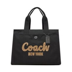 Torebka Coach. Czarne shopper bag Coach, bez wzorów, bez dodatków. Za 1,529.00 zł.