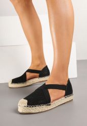 Czarne Espadryle Ozdobione Plecionką i Paskiem Morinia. Czarne espadryle Born2be, z aplikacjami, eleganckie, bez obcasa, na obcasie. Za 119.99 zł.