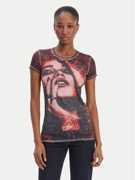 Guess T-Shirt W6RI50 KCCG0 Kolorowy Regular Fit. T-shirty Guess, xxl, z aplikacjami, z syntetyku, bez kołnierzyka, bez ramiączek. Za 199.99 zł.