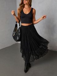 LA Angels Spódnica w kolorze czarnym rozmiar: L. Czarne spódnice LA Angels, l, bez wzorów, z koronki, midi. Za 165.99 zł.