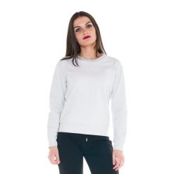 Bluza z bawełna z ściągacze na co dzień na siłownię. Białe bluzy LEONE 1947 APPAREL, bez wzorów, z bawełny, sportowe, bez ramiączek, bez kaptura. Za 151.56 zł.