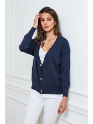 Joséfine Kardigan "Gino" w kolorze granatowym rozmiar: M. Niebieskie swetry Joséfine, m, bez wzorów, z kaszmiru, bez ramiączek. Za 197.45 zł.