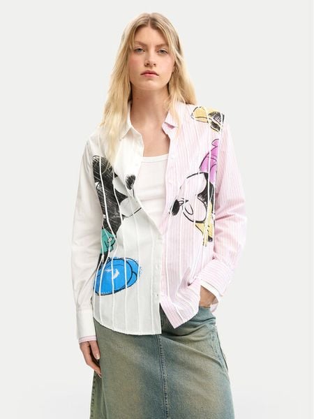 Desigual Koszula Lovit Disney 26SWCW19 Kolorowy Regular Fit. Koszule Desigual, s, bez wzorów, z bawełny, bez kołnierzyka, bez ramiączek. Za 336.99 zł.