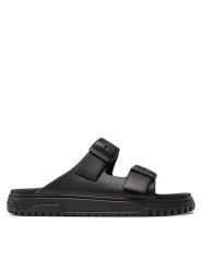 Armani Exchange Klapki XDP043 XV821 00002 Czarny. Czarne klapki Armani Exchange, bez wzorów, ze skóry, bez obcasa, bez zapięcia. Za 329.99 zł.