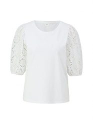 S.Oliver Bluzka w kolorze białym rozmiar: 34. Białe bluzki S.Oliver, s, bez wzorów, z bawełny, bez kołnierzyka, bez ramiączek. Za 173.99 zł.