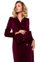 Sukienka marynarka welurowa z guzikami czerwona sukienka żakietowa. Czerwone marynarki i żakiety MOE, m, bez wzorów, z weluru, wizytowe, bez ramiączek. Za 349.00 zł.