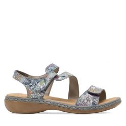 Sandały Rieker. Sandały Rieker, bez wzorów, bez obcasa, na płaskiej podeszwie, bez zapięcia. Za 299.99 zł.