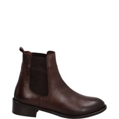 KLASYCZNE BOTKI 0244 1134 BROWN. Brązowe botki Venezia, bez wzorów, ze skóry, klasyczne, bez obcasa, bez zapięcia. Za 249.00 zł.