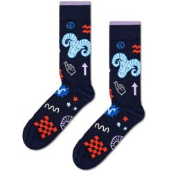 Skarpety Happy Socks Aries Kolor Niebieski. Niebieskie skarpetki Happy Socks, bez wzorów. Za 68.20 zł.