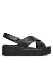 Crocs Sandały Brooklyn 4U Cross Strap Sandal 212254 Czarny. Czarne sandały Crocs, bez wzorów, z tworzywa sztucznego, bez obcasa, na koturnie, bez zapięcia. Za 249.99 zł.