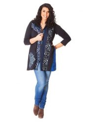 Aller Simplement Bluza w kolorze granatowym rozmiar: 42/44. Niebieskie bluzy Aller Simplement, bez wzorów, z bawełny, bez kaptura. Za 154.07 zł.