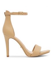 DeeZee Sandały LS6047-01A Beżowy. Brązowe sandały DeeZee, bez wzorów, z syntetyku, bez obcasa, na szpilce, bez zapięcia. Za 119.99 zł.