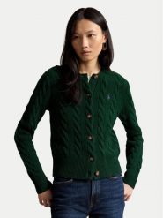 Polo Ralph Lauren Kardigan 211972104503 Zielony ciemny Slim Fit. Zielone swetry Polo Ralph Lauren, l, bez wzorów, z wełny, bez ramiączek. Za 1,199.00 zł.