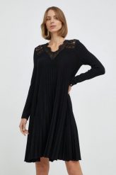 Nissa sukienka kolor czarny mini oversize. Czarne sukienki Nissa, bez wzorów, z koronki, bez kołnierzyka, bez ramiączek, mini, oversize. Za 1,339.90 zł.