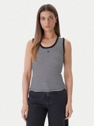 Tommy Jeans Top Essential DW0DW20673 Czarny Regular Fit. Czarne topy Tommy Jeans, l, bez wzorów, z bawełny, bez kołnierzyka, bez ramiączek. Za 129.99 zł.