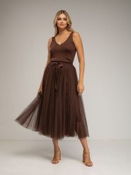 Tantra Top w kolorze brązowym rozmiar: L. Brązowe topy Tantra, l, bez wzorów, bez kołnierzyka, bez ramiączek. Za 121.99 zł.