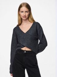 Pieces Sweter "Nanu" w kolorze jasnoszarym rozmiar: L. Szare swetry Pieces, l, bez wzorów, bez ramiączek. Za 74.81 zł.