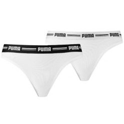 Bielizna treningowa damska majtki Puma String 2Pack. Biała majtki sportowe Puma, l, bez wzorów, z bawełny, do biegania. Za 86.85 zł.