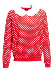 Pussy Deluxe Sweter "Chic Dotties" w kolorze czerwono-białym rozmiar: L. Białe swetry Pussy Deluxe, l, bez wzorów, z bawełny, bez ramiączek. Za 92.42 zł.