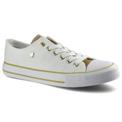 Białe Trampki Big Star Damskie Stylowe Buty. Białe trampki BIG STAR, z aplikacjami, z gumy, boho, bez zapięcia. Za 89.99 zł.