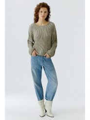 Oui Sweter w kolorze oliwkowo-kremowym rozmiar: 36. Brązowe swetry Oui, bez wzorów, ze splotem, bez ramiączek. Za 304.99 zł.