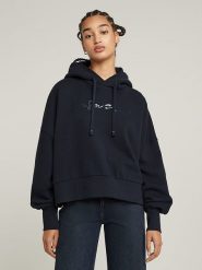 G-Star Bluza w kolorze granatowym rozmiar: M. Niebieskie bluzy G-Star, m, bez wzorów, z bawełny, retro, bez ramiączek, z kapturem. Za 177.32 zł.