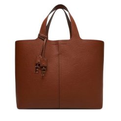 Torebka Elisabetta Franchi. Brązowe shopper bag Elisabetta Franchi, bez wzorów, bez dodatków. Za 2,109.00 zł.