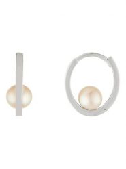 OR ÉCLAT Złote kolczyki-kreole "Cerceau" z perłami rozmiar: onesize. Białe kolczyki Or Éclat, z perłą, złote. Za 817.99 zł.