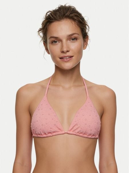 Guess Góra od bikini E6GJ34 MC040 Różowy. Czerwone bikini Guess, z aplikacjami, z syntetyku. Za 173.99 zł.