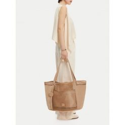 Torebka Badura. Brązowe shopper bag Badura, bez wzorów, bez dodatków. Za 229.99 zł.