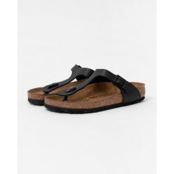 Japonki damskie Birkenstock Gizeh. Czarne japonki Birkenstock, bez wzorów, z materiału. Za 449.99 zł.