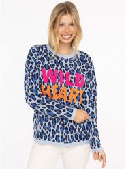 Zwillingsherz Sweter "Wild Heart" w kolorze niebieskim rozmiar: S/M. Niebieskie swetry Zwillingsherz, m, bez wzorów, ze splotem, bez ramiączek. Za 220.12 zł.