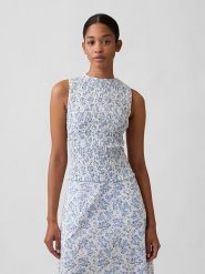 GAP Top w kolorze błękitno-białym rozmiar: XL. Białe topy GAP, xl, bez wzorów, bez kołnierzyka, bez ramiączek. Za 88.64 zł.