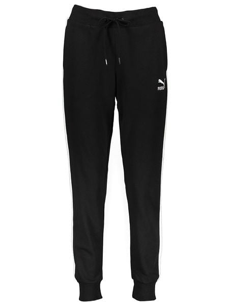 Puma Spodnie dresowe "Iconic T7" w kolorze czarnym rozmiar: M. Czarne spodnie dresowe Puma, bez wzorów, z dresówki. Za 96.37 zł.