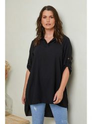 Curvy Lady Bluzka w kolorze czarnym rozmiar: 44/46. Czarne bluzki Curvy Lady, bez wzorów, klasyczne, bez kołnierzyka, bez ramiączek. Za 96.60 zł.