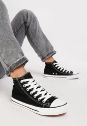 Czarne Trampki Arrielura. Czarne trampki Renee, bez wzorów, z gumy, przed kolano, bez zapięcia. W wyprzedaży za 55.99 zł.