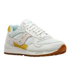 Buty do chodzenia damskie Saucony Shadow 5000. Białe buty treningowe Saucony, bez wzorów, z jeansu, bez zapięcia, trekkingowe. Za 473.80 zł.