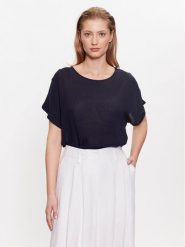 Kaffe Bluzka Amber Stanley 10500781 Granatowy Loose Fit. Niebieskie bluzki Kaffe, bez wzorów, z wiskozy, bez kołnierzyka, bez ramiączek. Za 79.99 zł.