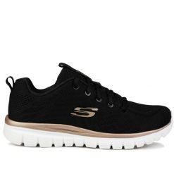 Buty damskie sportowe Skechers GET CONNECTED. Czarne buty treningowe Skechers, bez wzorów, z dresówki, bez zapięcia, na fitness i siłownię. Za 194.00 zł.