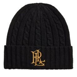 Czapka LAUREN RALPH LAUREN. Czarne czapki zimowe Lauren Ralph Lauren, bez wzorów. Za 329.99 zł.